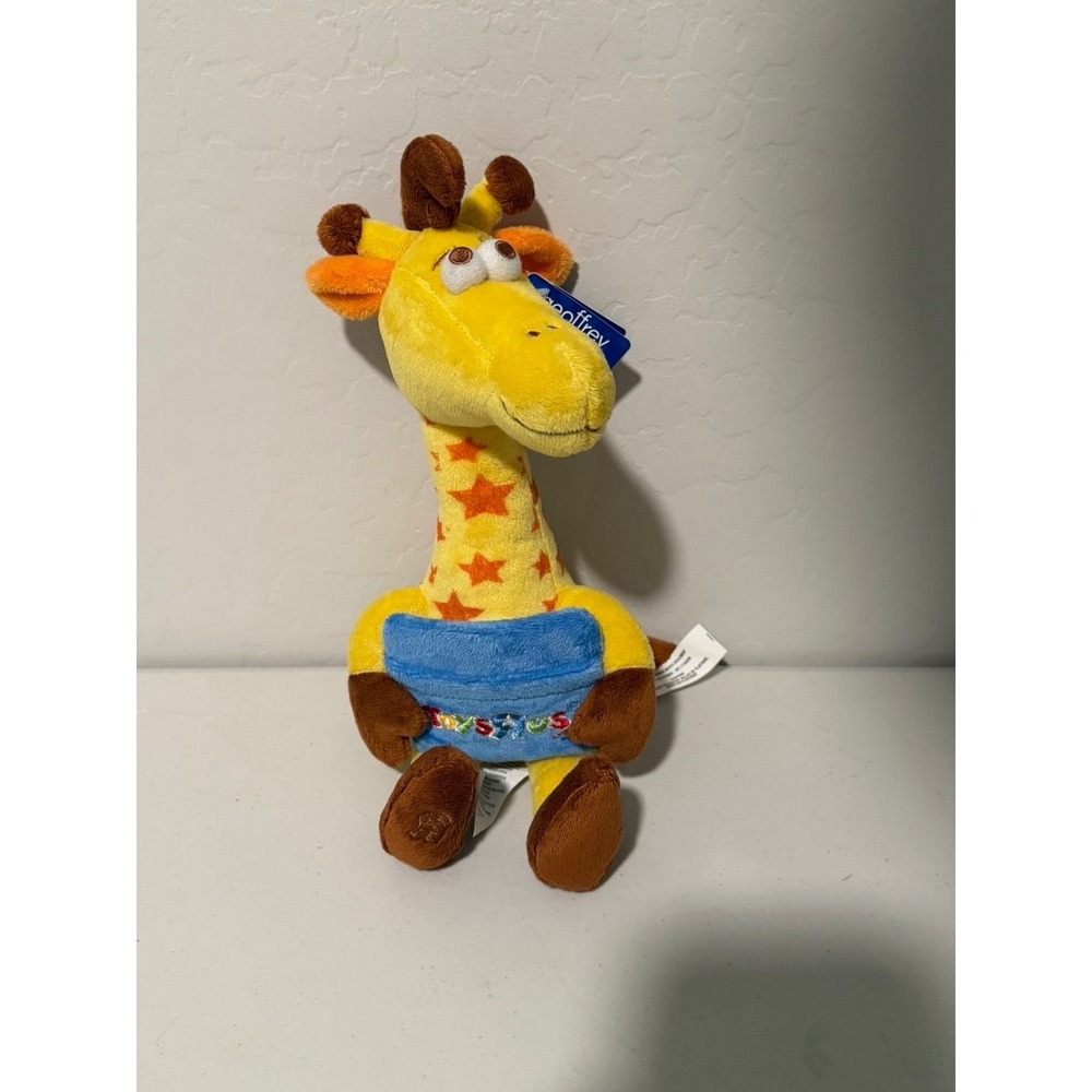 Toys R Us Geoffrey Giraffe Plush Mascot Stuffed Animal Yellow Star Pattern NWT